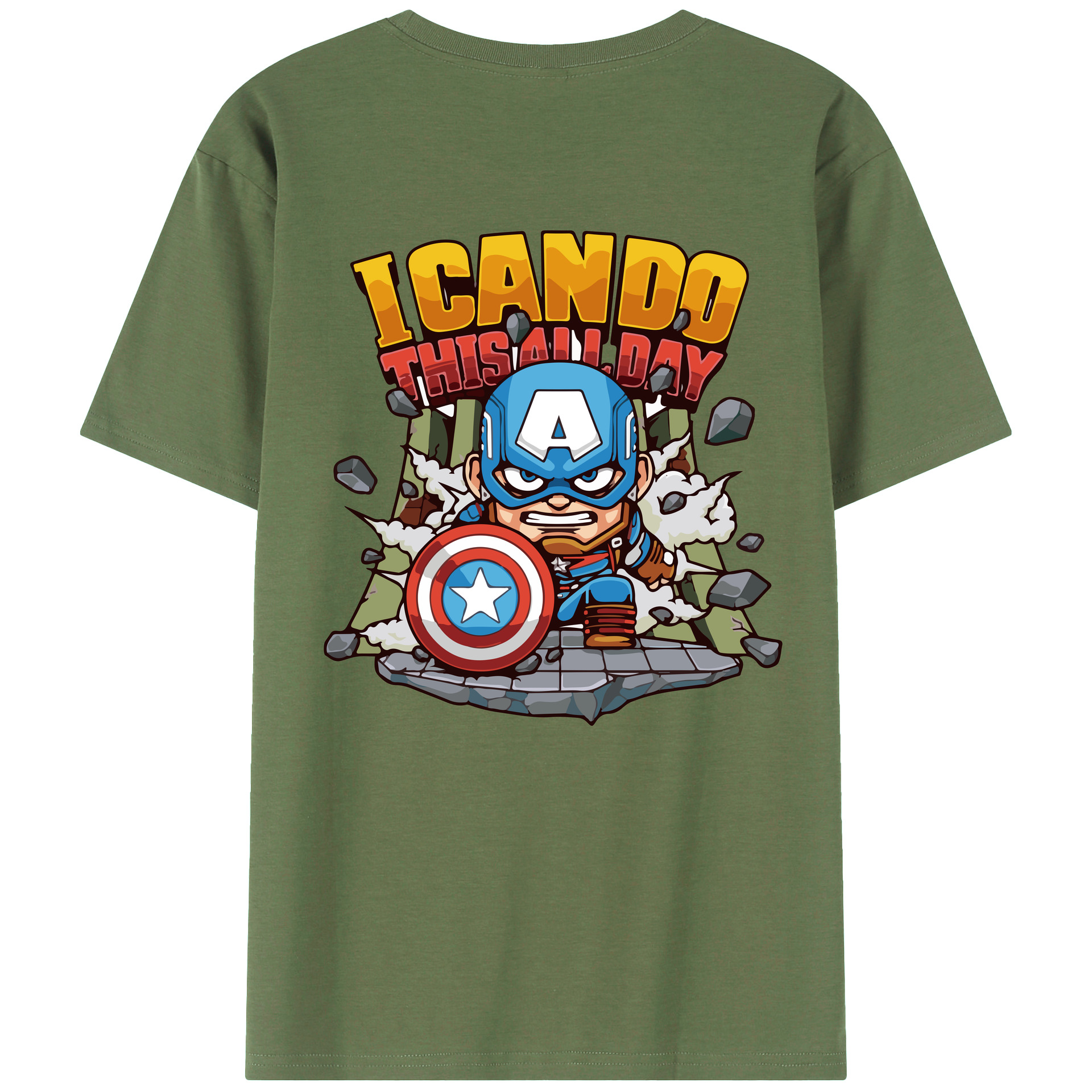 （画像用） アベンジャーズ The Avengers 綿100％ メンズ半袖Tシャツ（バックプリント） 通気性